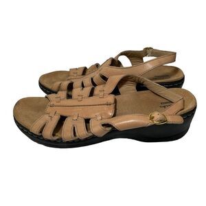 Clarks Tan Strappy Comfort Walking Sandals